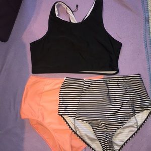 Swim top and two swim bottoms